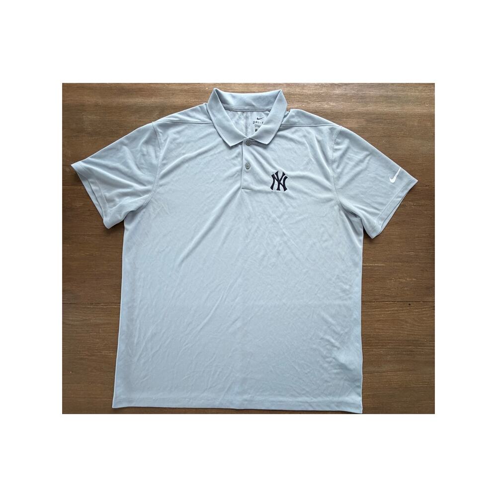 Nike Dri-FIT New York Yankees Polo Shirt Light Blue Embroidered MLB Men’s XL